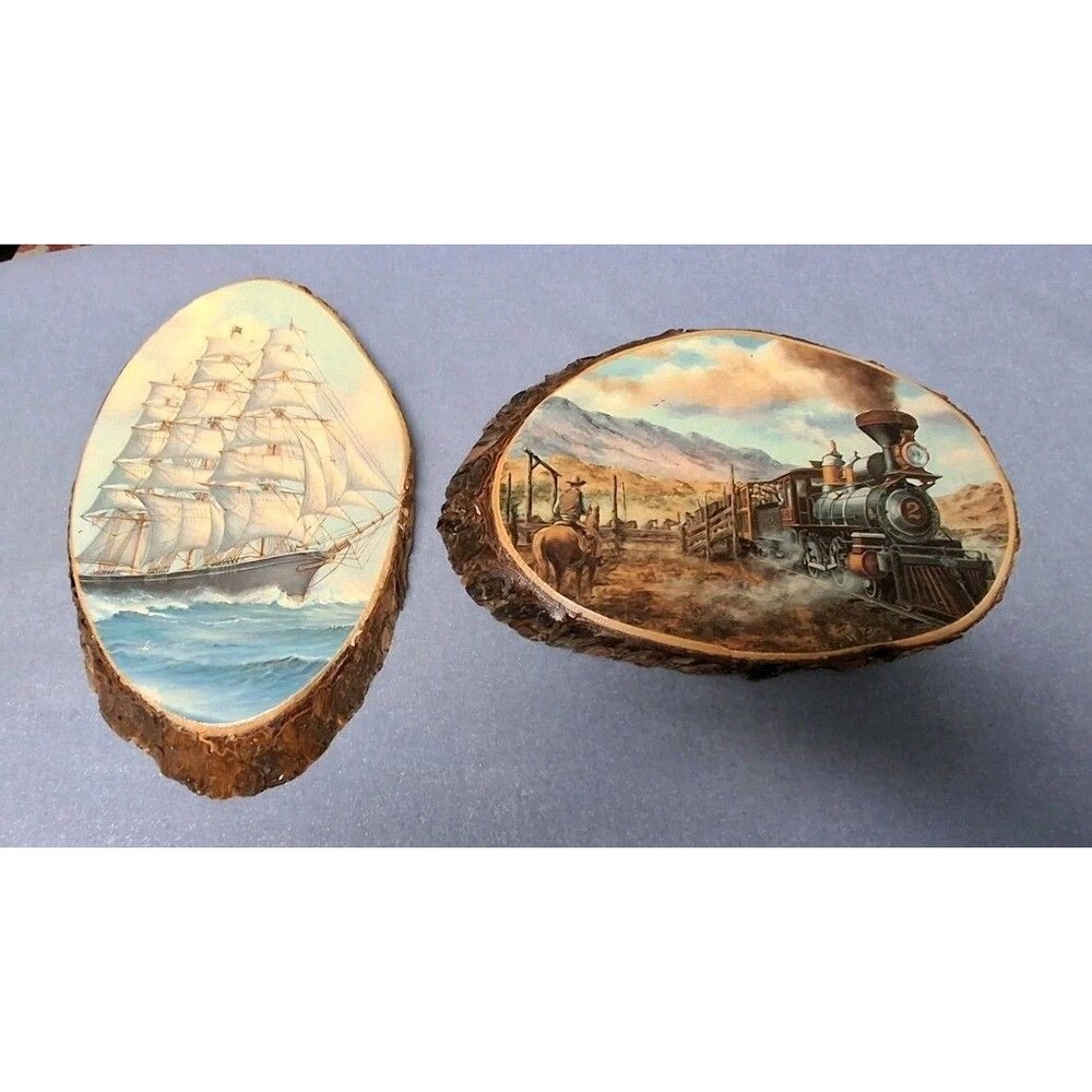 Lot Of 2 Trees Of Mystery Live Edge Decopauge Plaques